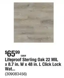 The Home Depot Lifeproof Sterling Oak 22 MIL x 8.7 in. W x 48 in. L Click Lock offer
