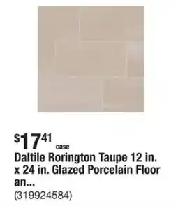 The Home Depot Daltile Rorington Taupe 12 in. x 24 in. Glazed Porcelain Floor offer