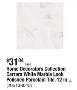 The Home Depot Home Decorators Collection Carrara White Marble Look Polished Porcelain Tile offer