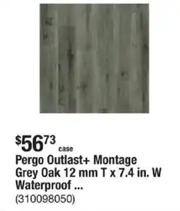 The Home Depot Pergo Outlast+ Montage Grey Oak 12 mm T x 7.4 in. W Waterproof offer