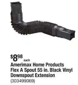 The Home Depot Amerimax Home Products Flex A Spout 55 in. Black Vinyl Downspout Extension offer