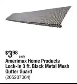 The Home Depot Amerimax Home Products Lock-In 3 ft. Black Metal Mesh Gutter Guard offer