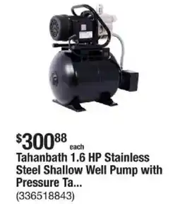 The Home Depot Tahanbath 1.6 HP Stainless Steel Shallow Well Pump with Pressure offer