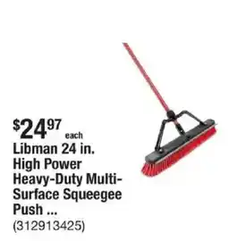 The Home Depot Libman 24 in. High Power Heavy-Duty Multi- Surface Squeegee Push offer