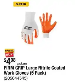 The Home Depot FIRM GRIP Large Nitrile Coated Work Gloves offer