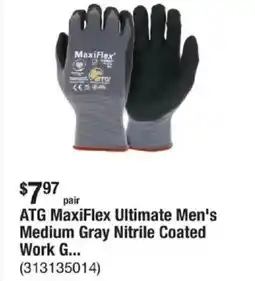 The Home Depot ATG MaxiFlex Ultimate Men's Medium Gray Nitrile Coated Work offer