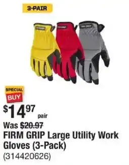 The Home Depot FIRM GRIP Large Utility Work Gloves offer