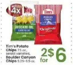 Albertsons Tim's Potato Chips and Boulder Canyon Chips offer