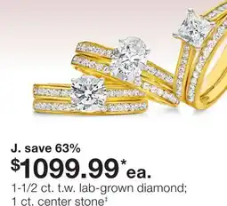JC Penney J. 1-1/2 ct. t.w. lab-grown diamond 1 ct. center stone‡ offer