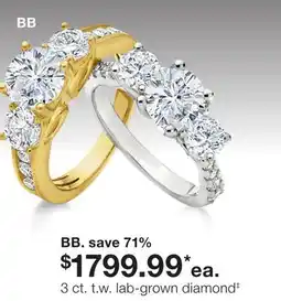 JC Penney BB. 3 ct. lab-grown diamond‡ offer