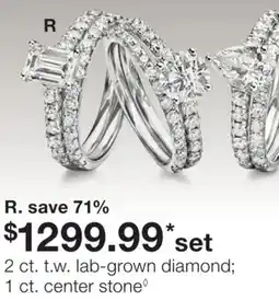 JC Penney R. 2 ct. lab-grown diamond 1ct. center stone‡ offer