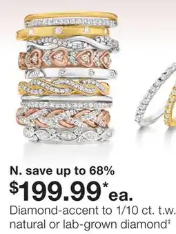JC Penney N. Diamond-Accent to 1/10 ct. t.w. natural or lab-grown diamond wedding bands offer