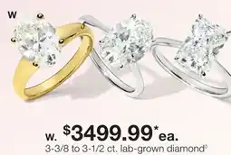 JC Penney W. 3-3/8 to 3-1/2 ct. lab-grown diamond◊ offer