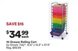 Michaels 10-Drawer rolling Cart by Simply Tidy offer