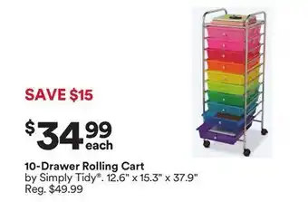 Michaels 10-Drawer rolling Cart by Simply Tidy offer