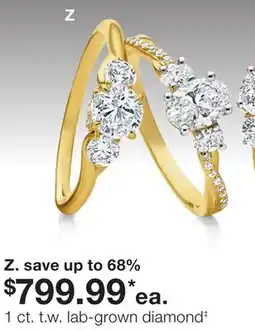 JC Penney Z. 1 ct. lab-grown diamond‡ offer