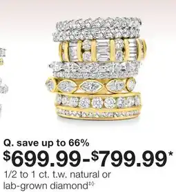 JC Penney Q. 1/2 to 1 ct. t.w. natural or lab-grown diamond‡◊ offer