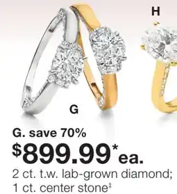 JC Penney G. 2 ct. t.w. lab-grown diamond 1 ct. center stone‡ offer