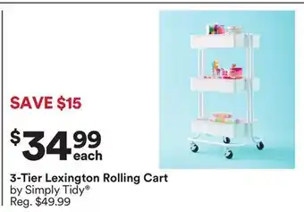 Michaels 3-Tier Lexington rolling Cart by Simply Tidy offer
