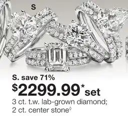 JC Penney S. 3 ct. lab-grown diamond 2 ct. center stone‡ offer
