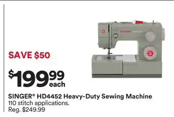 Michaels SINGER HD4452 Heavy-Duty Sewing machine offer