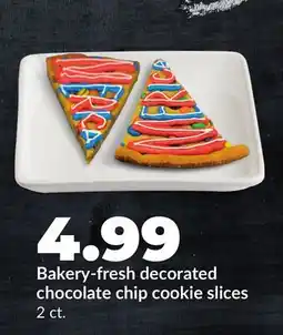 Hy-Vee Bakery-fresh decorated chocolate chip cookie slices offer