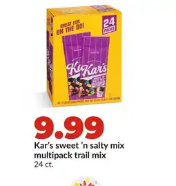 Hy-Vee Kar's sweet 'n salty mix multipack trail mix offer
