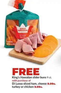 Hy-Vee Di Lusso sliced ham, cheese offer