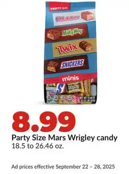 Hy-Vee Party Size Mars Wrigley candy offer