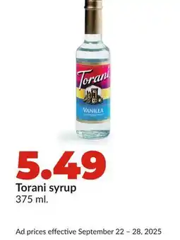 Hy-Vee Torani syrup offer