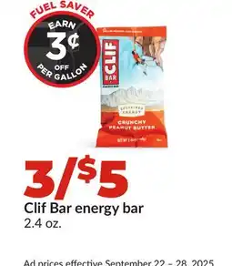 Hy-Vee Clif Bar energy bar offer