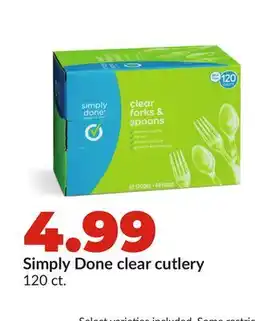 Hy-Vee Simply Done clear cutlery offer