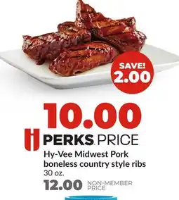 Hy-Vee Hy-Vee Midwest Pork boneless country style ribs offer