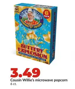 Hy-Vee Cousin Willie's microwave popcorn offer