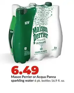 Hy-Vee Mason Perrier or Acqua Panna sparkling water offer