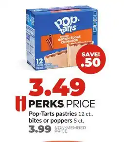 Hy-Vee Pop-Tarts pastries 12 ct., bites or poppers 5 ct offer
