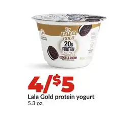 Hy-Vee Lala Gold protein yogurt offer