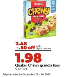 Hy-Vee Quaker Chewy granola bars offer