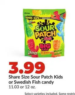 Hy-Vee Share Size Sour Patch Kids or Swedish Fish candy offer