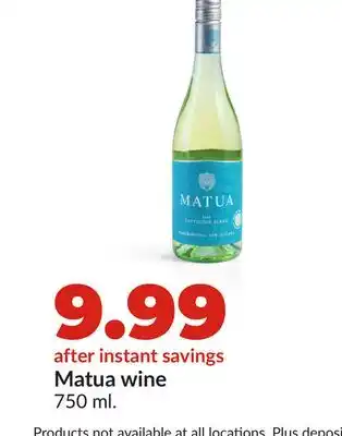 Hy-Vee Matua wine offer