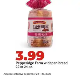 Hy-Vee Pepperidge Farm widepan bread offer