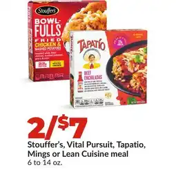 Hy-Vee Stouffer's, Vital Pursuit, Tapatio, Mings or Lean Cuisine meal offer