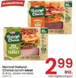 Albertsons Hormel natural choice lunch meat offer