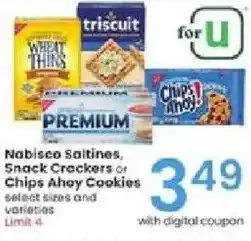 Albertsons Nabisco Saltines, Snack Crackers or Chips Ahoy Cookies offer