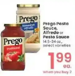 Albertsons Prego Pasta Sauce, Alfredo or Pesto Sauce offer