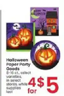 Albertsons Halloween Paper Party Goods offer
