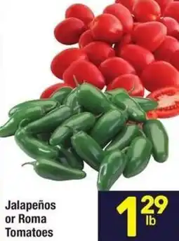 Albertsons Jalapeños or Roma Tomatoes offer