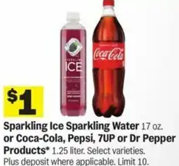 Meijer Sparkling Ice Sparkling Water or Coca-Cola, Pepsi, 7UP or Dr Pepper Products offer