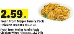 Meijer Fresh from Meijer Family Pack Chicken Wings All natural offer