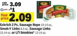 Meijer Eckrich 2 Pc. Sausage Rope, Smok-Y Links, Sausage Links or Li'l Smokies offer